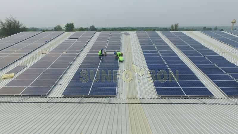 sunforson hoàn thành một mái nhà năng lượng mặt trời 500kw ở Thái Lan