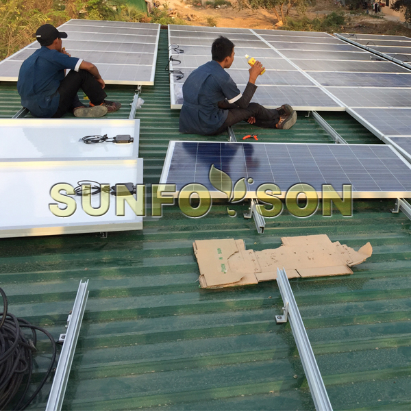 sunforson năng lượng mặt trời hình thang mái gắn kết hệ thống trong cambodia