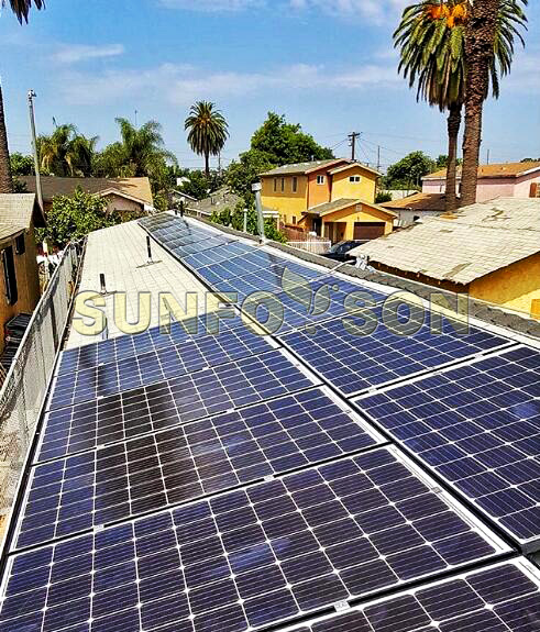 hệ thống lắp đặt năng lượng mặt trời sunforson áp dụng cho nhà ở ván lợp dân cư california